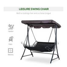Load image into Gallery viewer, Enzo Two-Seater Garden Swing Chair with Adjustable Canopy - Outdoor Patio Furniture