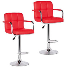 Load image into Gallery viewer, RAY Modern Barstools with armrests - Set of 2 - Available in Red, White or Brown