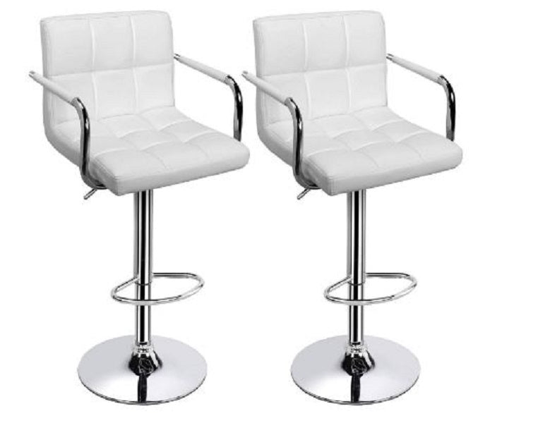 RAY Modern Barstools with armrests - Set of 2 - Available in Red, White or Brown