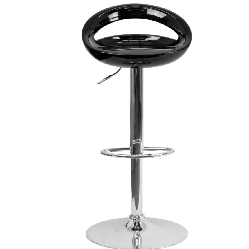 Glossy Cut-Out Barstool - Bllack