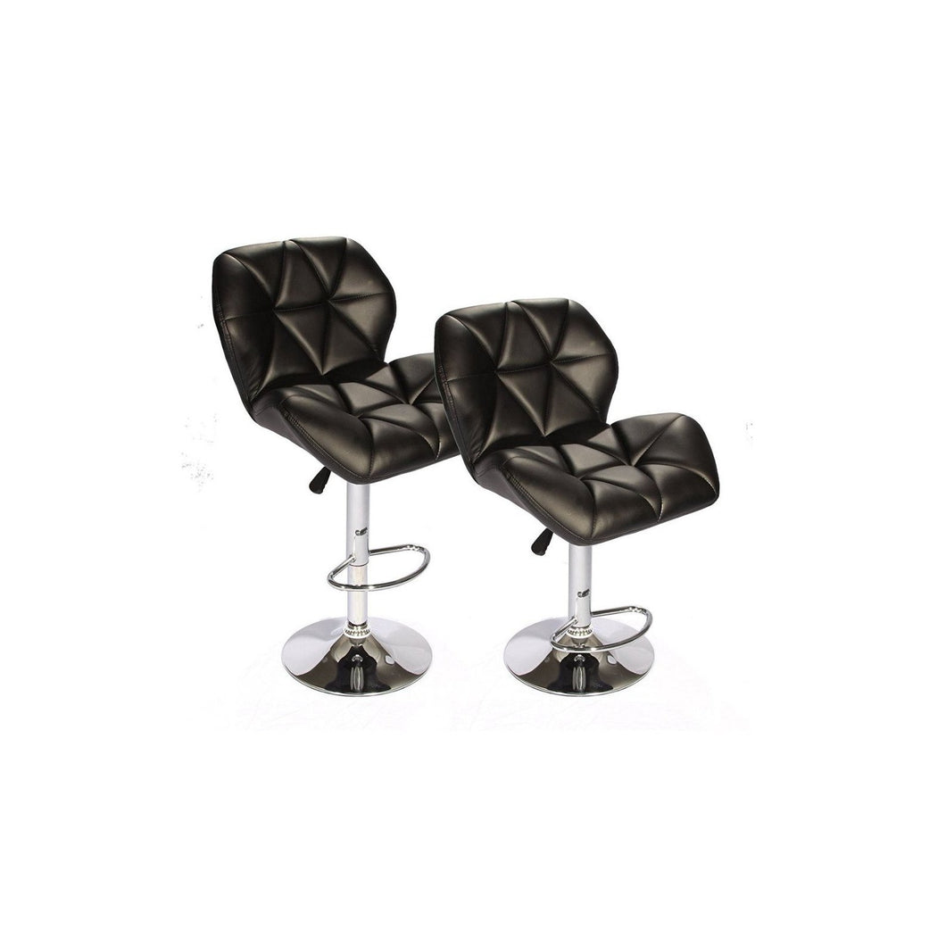 Hazlo Set of 2 Adjustable Kitchen Bar Stools - Black