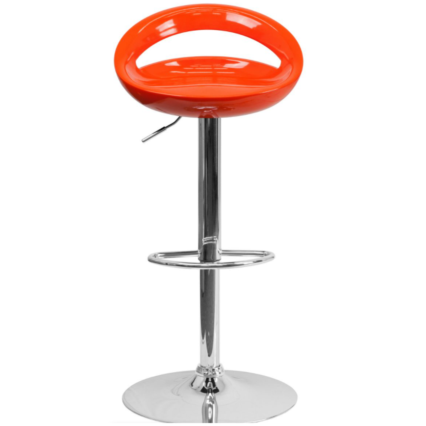 Glossy Cut-out Barstool - Orange