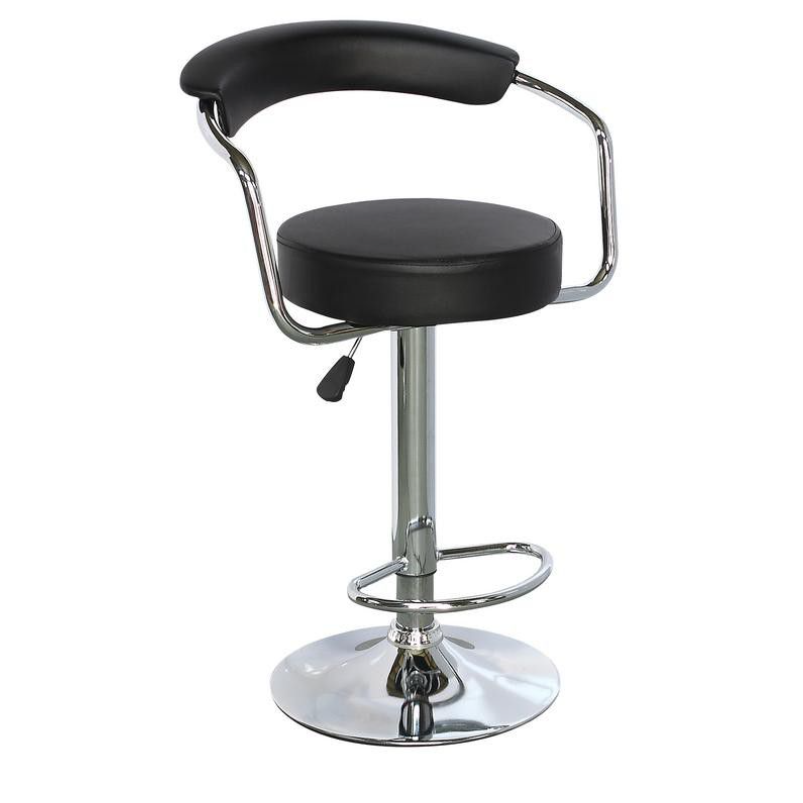 Round Arm Barstool - Black